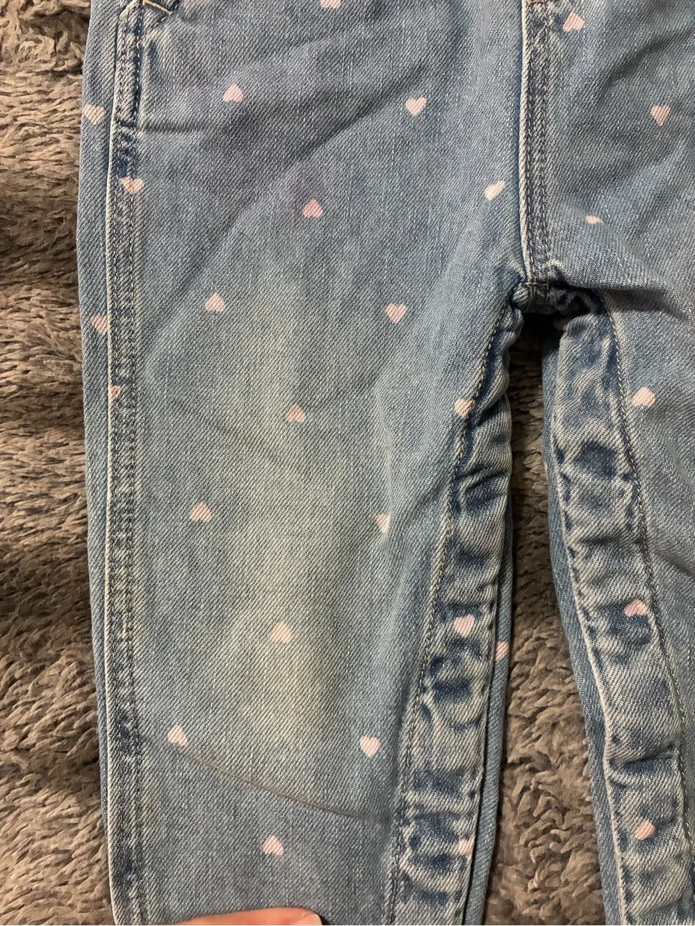 OshKosh B'gosh Light Blue Denim Heart-Print Overalls